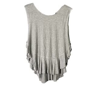 FP We The Free uptown sleeveless ruffled hem gray beach bum top sz S